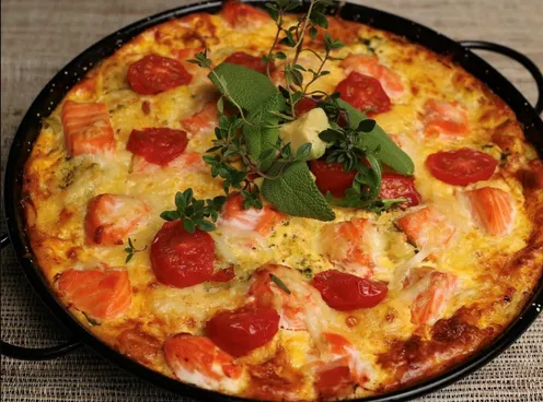 Frittata - italiensk omelett med laks